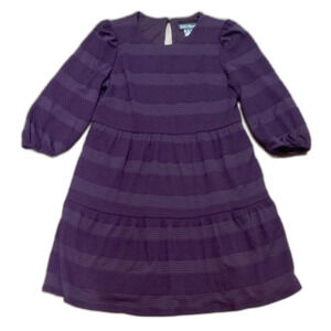 Jessica Howard Purple Puff Sleeve Tiered Dress